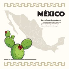 Didactic Mexican Cactus - Mexico Copy Space