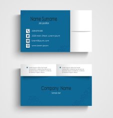 Modern sample blue business card template