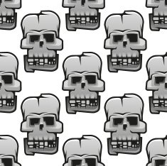Eerie cracked skulls seamless pattern