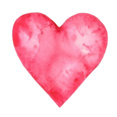 Watercolor pink heart icon