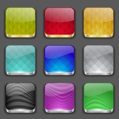 Set of Empty Textured Buttons