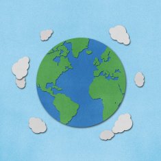 Planet earth recycled papercraft N2