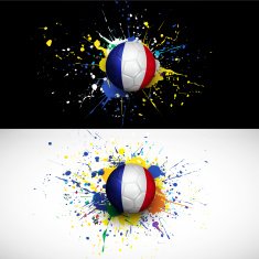 france flag with soccer ball dash on colorful background vector N2