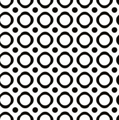 Polka dot seamless pattern with geometric figures black N3