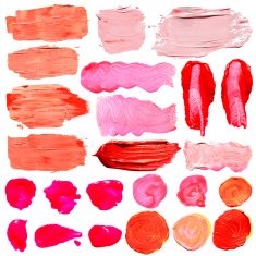 Set of cosmetic texture various shapes stains isolated on white N5