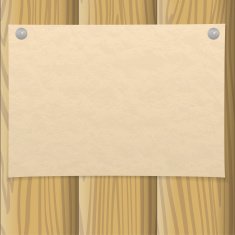Paper sheet on wooden wall