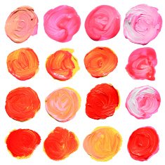Set of cosmetic texture round stains isolated on white N2