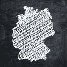 Germany map on dark chalkboard background