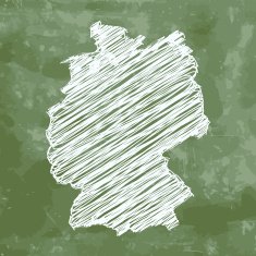 Germany map on green chalkboard background N2