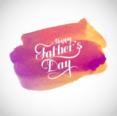 handwritten Happy Fathers Day retro label with light rays N5