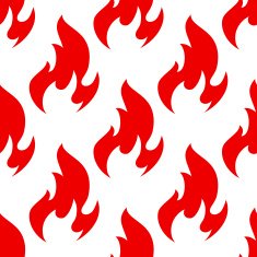 Red spurts of fire flames seamless pattern