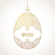 Golden ornamental egg for Easter design