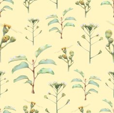 Seamless pattern with beautiful spring flowers and plants N25