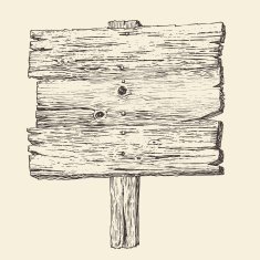 wood signboard wooden sign vintage illustration engraved retro style