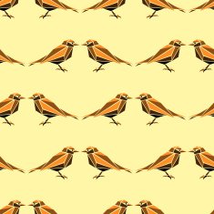 Seamless pattern with geometric birds