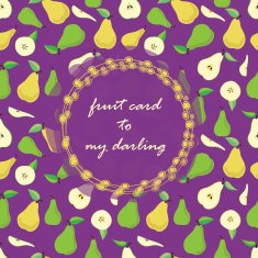 Card with pears pattern N4