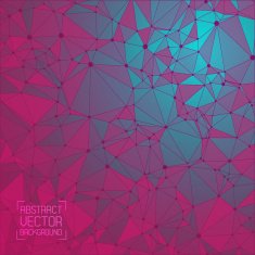 Technological background with a pattern of debris triangles and dots