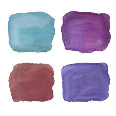 Watercolor set vintage dark paint stains