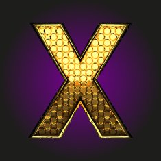 x vector golden letter