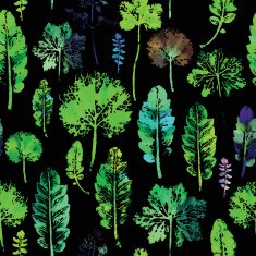 watercolor pattern of leaves seamless texture background N22