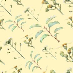 Seamless pattern with beautiful spring flowers and plants N27