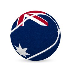 Tennis balls with Australian flag isolated on white N2
