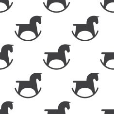 horse toy vector seamless pattern