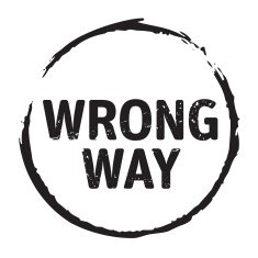 Black vector grunge stamp WRONG WAY in circle N2