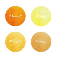 Set of circle banners Vector illustration brown orange yellow