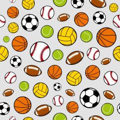 Vector Sports Balls Seamless Background Equipment Pattern N3