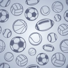 Sports Balls Background Seamless Pattern N2