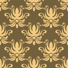 Seamless yellow curly flowers pattern N2
