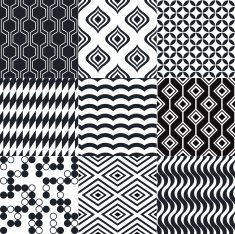 seamless monochromatic geometric pattern N4