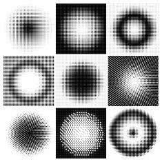 Halftone dots circles