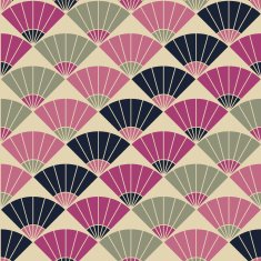 Abstract fan pattern Based on Traditional Japanese Embroidery N2