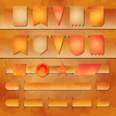 Vector set of banners and label tags for web design