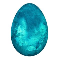 Watercolor blue Easter egg N2