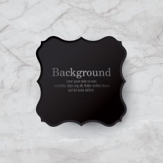Black vintage frame on white marble background N3