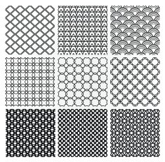 Geometric Monochrome Seamless Background Patterns N7