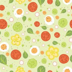 Fresh salad seamless pattern background