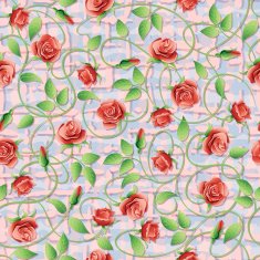Vector seamless pattern with red roses N6