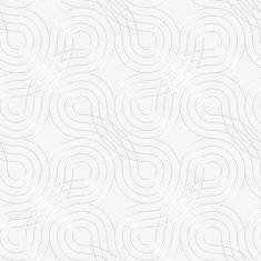3D white rounded shapes with offset perforated on