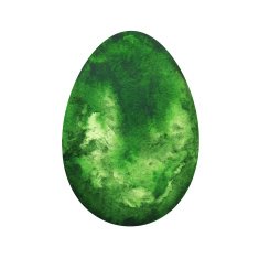 Watercolor green Easter egg N2