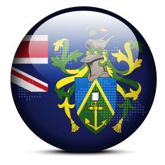 Map with Dot Pattern on flag button of Pitcairn Islands N2