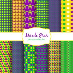 Mardi Gras carnival patterns collection N2