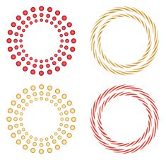 Set of 4 isolated halftone frames