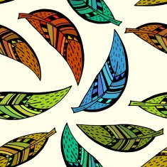 Seamless texture with leaf ornament on a white background Triba N2