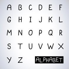 Hand-drawn alphabet N2