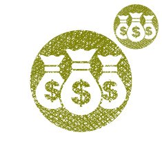 Three money bag vector simple single color icon isolated N2