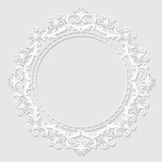 carved vintage frame made of paper for picture or photo N8